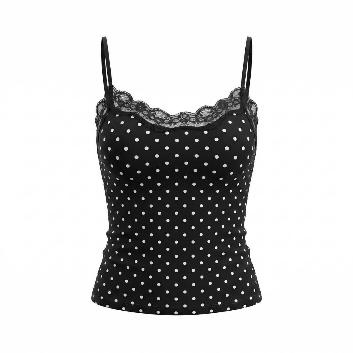 Chic Women's Elegant Lace Trim Adjustable Strap Camisole - Lightweight, Moisture-Wicking Summer Top for Effortless Style
