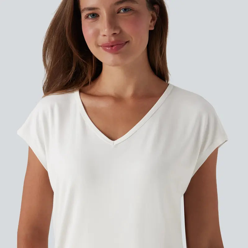 Halara V-Neck Short Sleeve Casual Tee