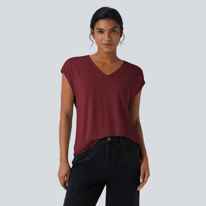 Halara V-Neck Short Sleeve Casual Tee