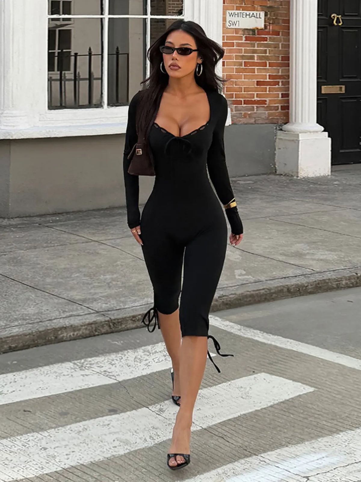 Lace Long Sleeve Romper - Elegant Women's Jumpsuit for Casual Wear, Comfortable and Stylish Design, Ideal for Everyday Use