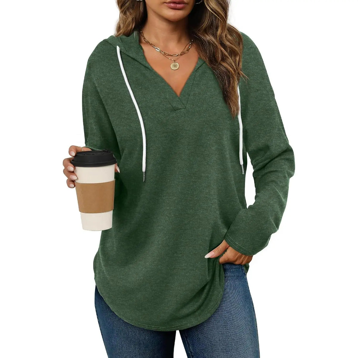 WIHOLL Women's Fashion Oversized Pullover Hoodies - Long Sleeve Casual Sweatshirts for Comfortable Fit