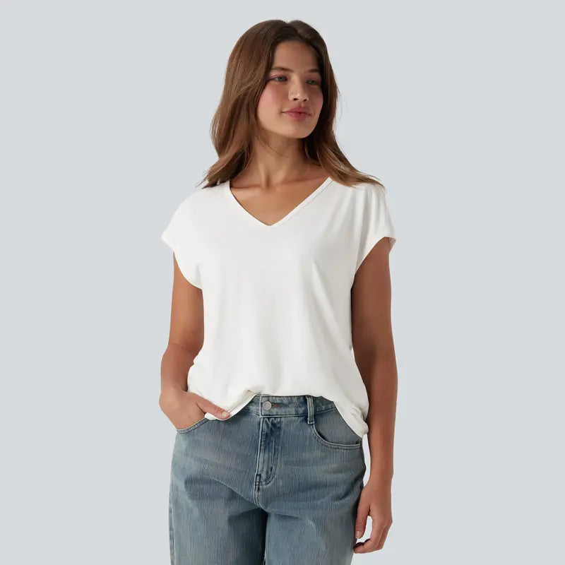 Halara V-Neck Short Sleeve Casual Tee