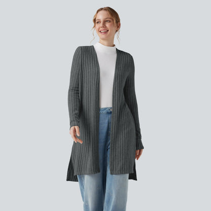 Halara Ribbed Knit Long Sleeve Split Casual Coat