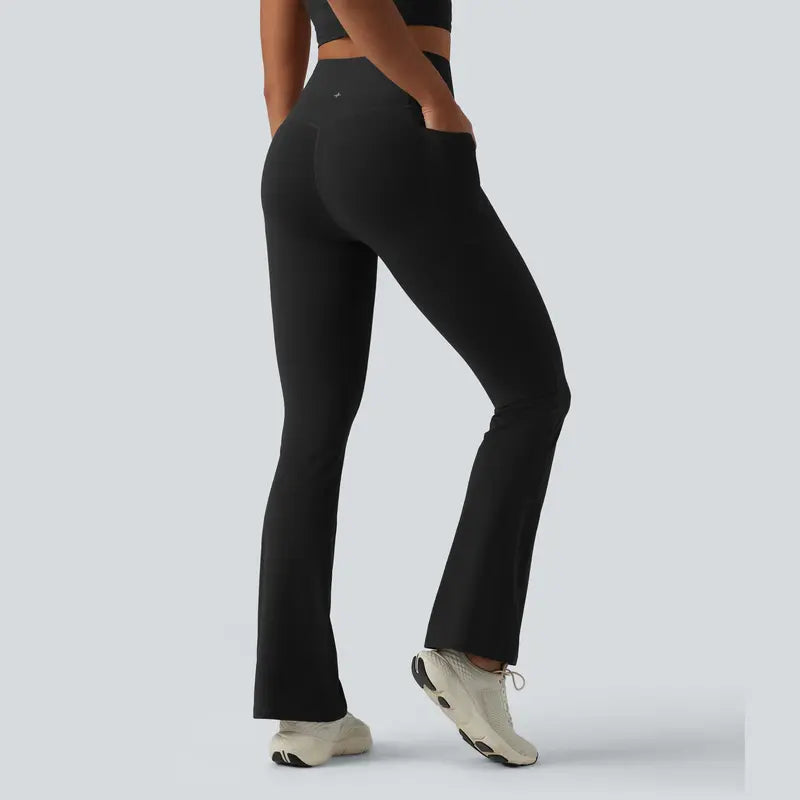 Halara Ultrasculpt™ High-Waisted Bootcut Yoga Leggings with Butt-Lifting and Tummy Control, Featuring Convenient Pockets