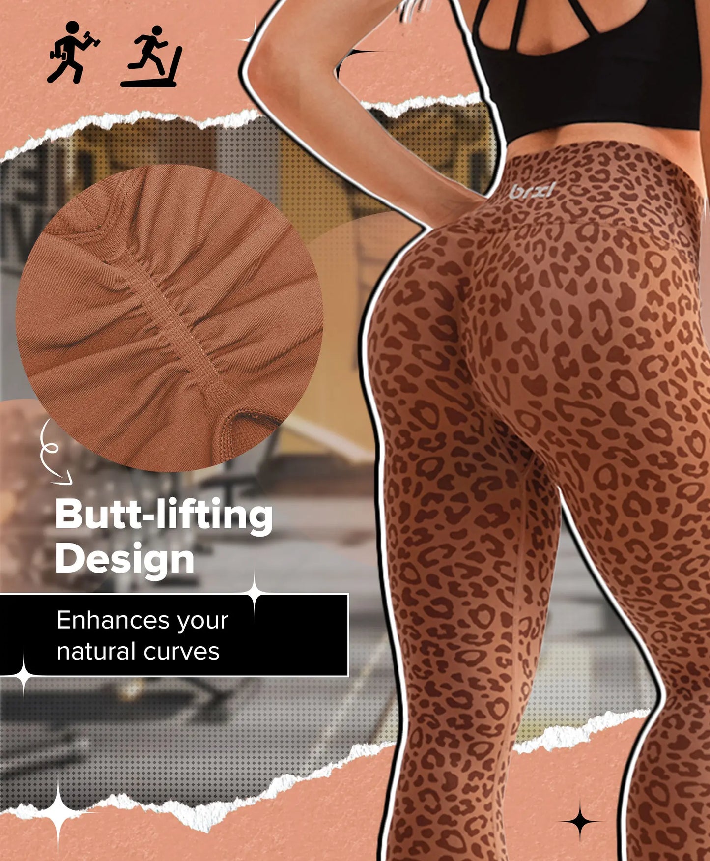 BRXL Butt Lifting Lycra No Front Seam Workout Leggings for Women Tummy Control High Waist Seamless Gym Running Leggings, Leggings Women